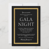Elegant Black and Gold Gala Night Kaart (Voorkant)
