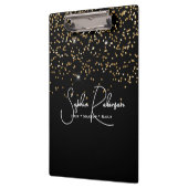 Elegant Black and Gold Glitter Salon Business Klembord (Links)