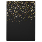 Elegant Black and Gold Glitter Salon Business Klembord (Achterkant)