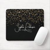 Elegant Black and Gold Glitter Salon Business Muismat (Met muis)