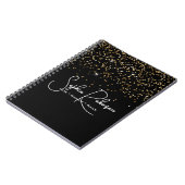 Elegant Black and Gold Glitter Salon Business Notitieboek (Linkerzijde)