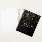 Elegant Black and Gold Glitter Salon Business Planner (Display)