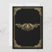Elegant black and gold Gothic Bridal Shower Aankondiging (Achterkant)