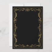 Elegant black and gold Gothic wedding Invitation Kaart (Achterkant)