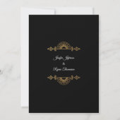 Elegant black and gold Gothic wedding Invitation Kaart (Achterkant)