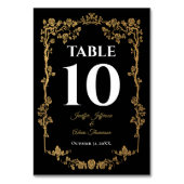 Elegant black and gold Gothic Wedding Kaart (Achterkant)