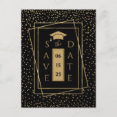 Elegant Black and Gold Graduparty Aankondigingskaart (Voorkant)