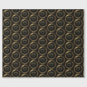Elegant Black and Gold Hearts Pattern Cadeaupapier (Vlak)