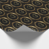 Elegant Black and Gold Hearts Pattern  Cadeaupapier (Hoek)
