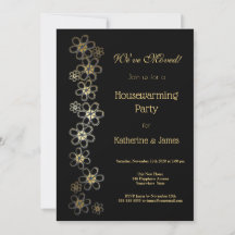 Elegant Black and Gold Housewarming Party