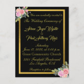 Elegant Black and Gold Invitation Uitnodiging Briefkaart (Voorkant)