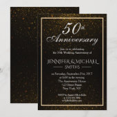 Elegant Black and Gold Jubileum Invite Kaart (Voorkant / Achterkant)
