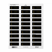 Elegant Black and Gold kerstboom Adres Labels (Full Sheet)