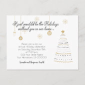 Elegant Black and Gold kerstfeestdag Briefkaart (Voorkant)