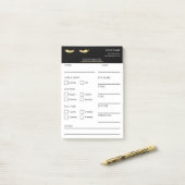 Elegant black and gold Lash Client Post-it® Notes (Op bureau)