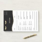 Elegant black and gold Lash Client  Post-it® Notes (Op bureau)
