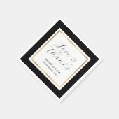 Elegant Black and Gold Love and Bedankt Wedding Servet (Hoek)