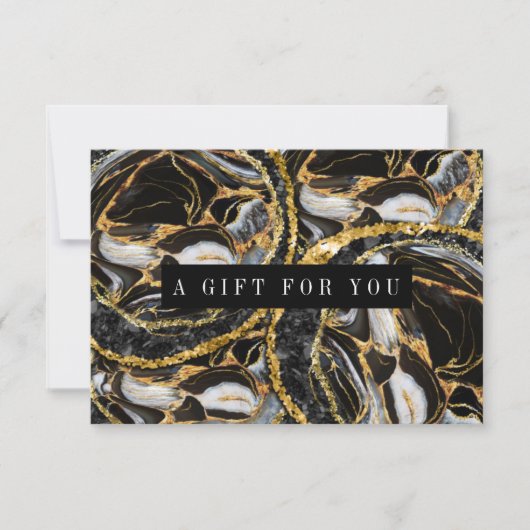 Elegant Black and Gold Marble Gift Certificate (Voorkant)
