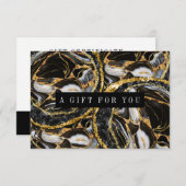 Elegant Black and Gold Marble Gift Certificate (Voorkant / Achterkant)