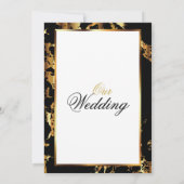 Elegant Black and Gold Marble Invitation Kaart (Achterkant)