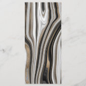 Elegant Black and Gold Marble Wedding Menu (Achterkant)