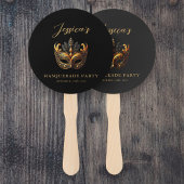 Elegant Black and Gold Masquerade Party Handwaaier