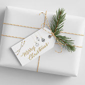 Elegant Black and Gold Merry Christmas Cadeaulabel