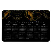 Elegant Black and Gold minimalist Agenda 2023 Magneet (Horizontaal)