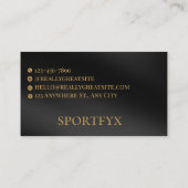 Elegant Black and Gold Minimalist Business Card |  Visitekaartje (Achterkant)