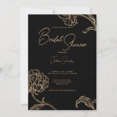 Elegant Black and Gold, modern Vrijgezellenfeest Kaart (Voorkant)