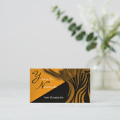 Elegant Black and Gold Monogram Card Visitekaartje (Staand voorkant)
