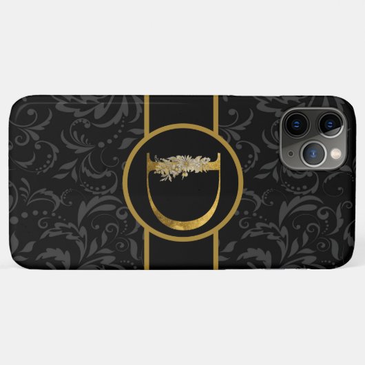 Elegant Black and Gold Monogram Letter "D" Case-Mate iPhone Case (Achterkant (horizontaal))
