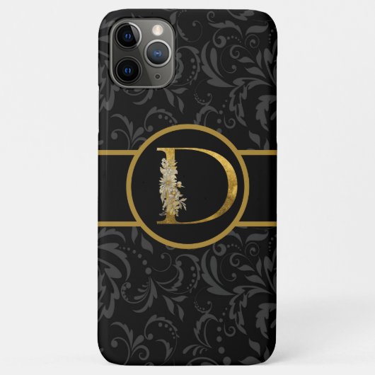 Elegant Black and Gold Monogram Letter "D" Case-Mate iPhone Case (Achterkant)
