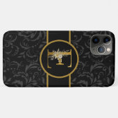 Elegant Black and Gold Monogram Letter "E" Case-Mate iPhone Case (Achterkant (horizontaal))