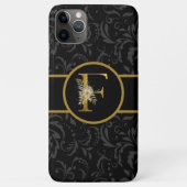 Elegant Black and Gold Monogram Letter "F" Case-Mate iPhone Case (Achterkant)