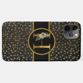 Elegant Black and Gold Monogram Letter "H" Case-Mate iPhone Case (Achterkant (horizontaal))