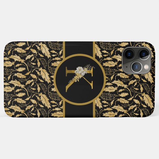 Elegant Black and Gold Monogram Letter "K" Case-Mate iPhone Case (Achterkant (horizontaal))