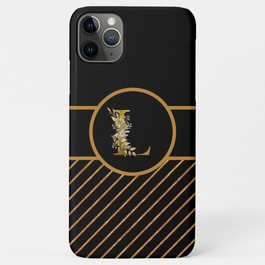 Elegant Black and Gold Monogram Letter "L" Case-Mate iPhone Case (Achterkant)