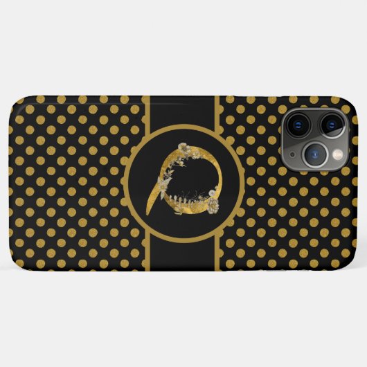 Elegant Black and Gold Monogram Letter "Q" Case-Mate iPhone Case (Achterkant (horizontaal))