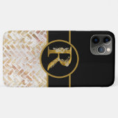 Elegant Black and Gold Monogram Letter "R" Case-Mate iPhone Case (Achterkant (horizontaal))
