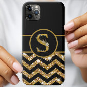 Elegant Black and Gold Monogram Letter "S" Case-Mate iPhone Case