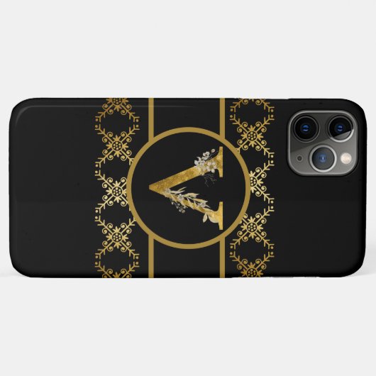 Elegant Black and Gold Monogram Letter "V. Case-Mate iPhone Case (Achterkant (horizontaal))