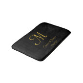 Elegant Black and Gold Monogram Name Passen getrou Badmat (Gekanteld)