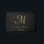 Elegant Black and Gold Monogram Name Passen getrou Badmat<br><div class="desc">Elegant Black and Gold Monogram Name Passen getrouwd Bath mat</div>