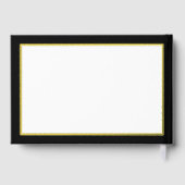 Elegant Black and Gold Monogram Weddenschap Gastenboek (Achterkant)