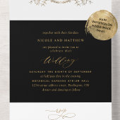 Elegant Black and Gold Monogram Weddenschap met RS All In One Uitnodiging