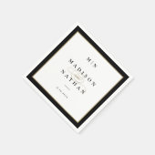 Elegant Black and Gold Monogram Weddenschap Servet (Hoek)