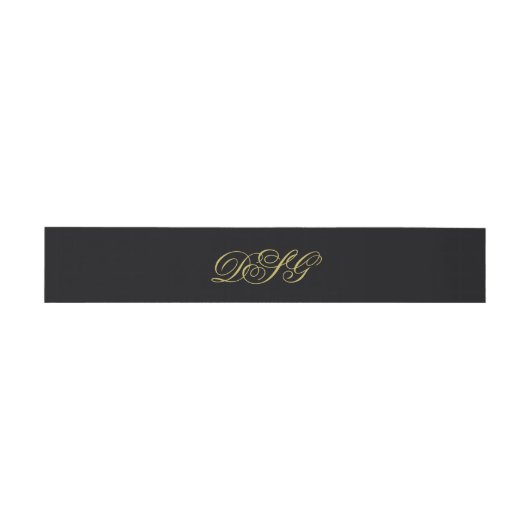 Elegant Black and Gold Monogram Weddenschap Uitnodigingen Wikkel (Vlak)