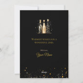 Elegant Black and Gold New Year Greeting Card Feestdagenkaart (Achterkant)
