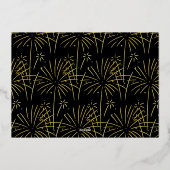 Elegant Black and Gold New Year's Eve Party Folie Uitnodiging (Achterkant)